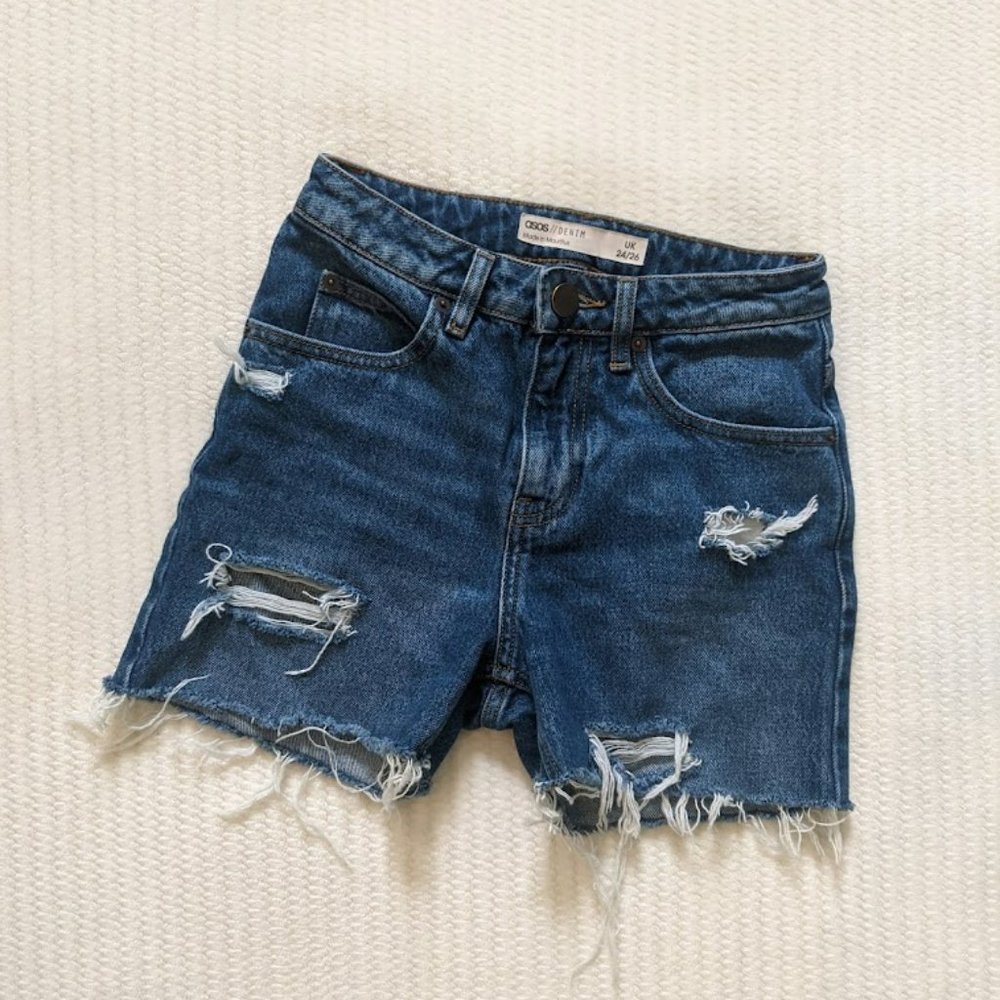 Asos High Waisted Denim Bermuda style shorts - Size 24/26